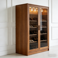 GlowEntry Illuminated Shoe Cabinet: The Wooden Glass-Front Shoe Storage