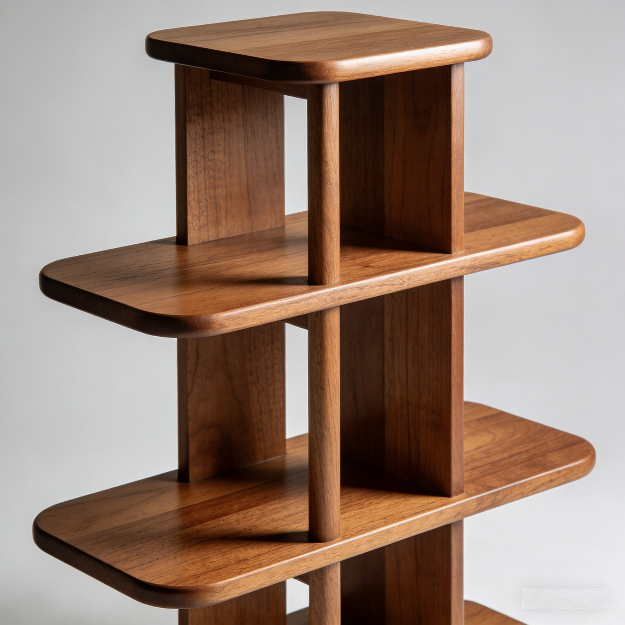 TieredNest Walnut Plant Stand: The Multi-Level Wooden Plant Shelf
